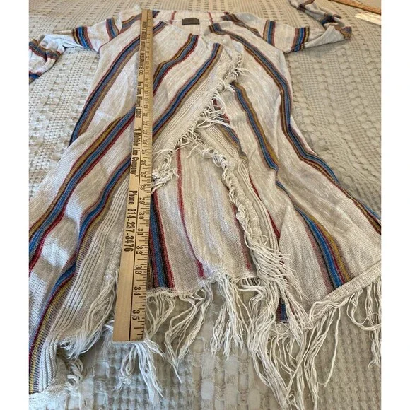 Sweet N Sinful Cardigan Striped Lightweight Distressed Southwest Look Sz Small - Picture 11 of 11